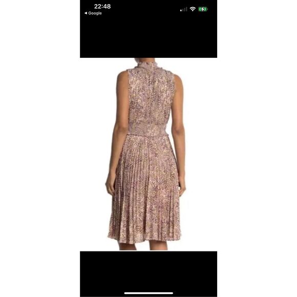 Nanette Lepore Leopard Smocked Waist Sleeveless Midi Dress Sz 12 - Picture 2 of 10